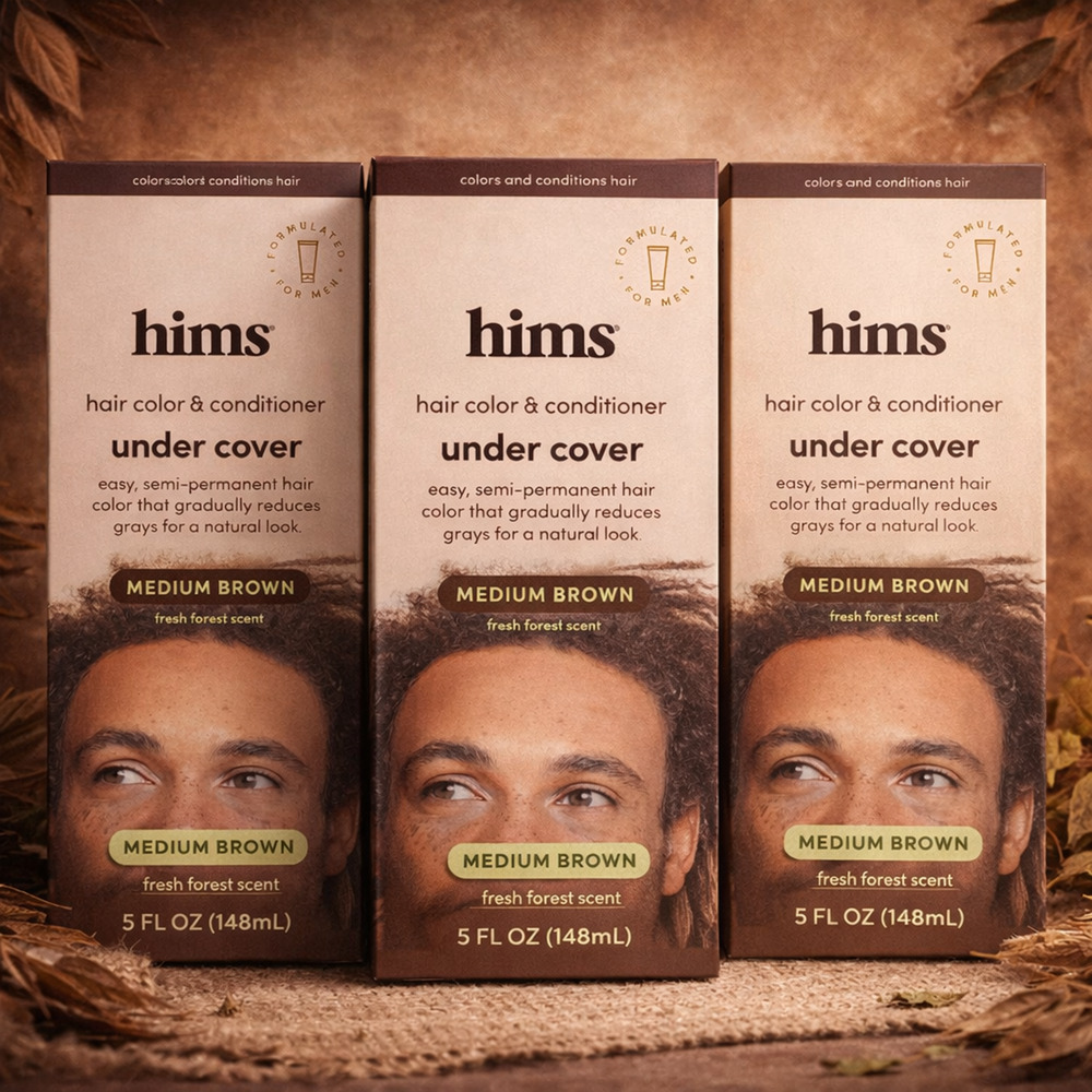 Hims Under Cover Hair Color + Conditioner Medium Brown Gray Blending Vegan